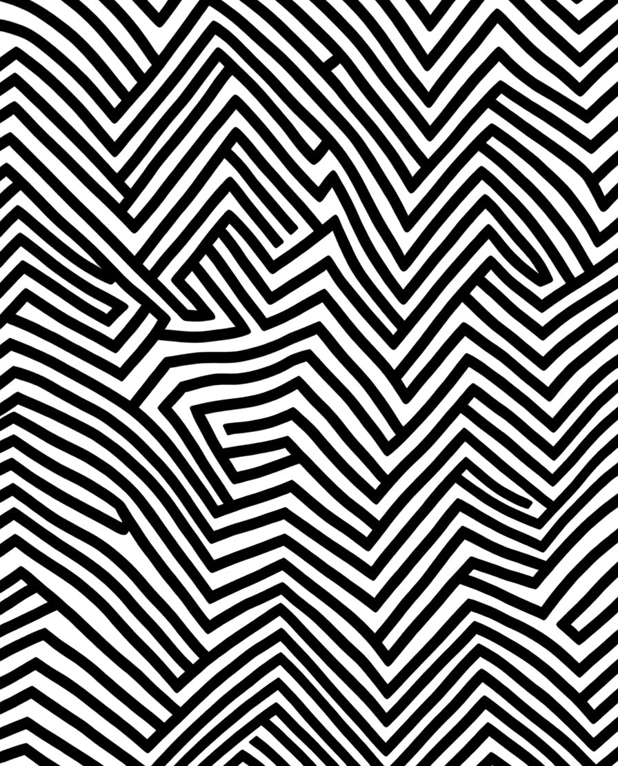 Graphic Zigzag Illusion Pattern Rug