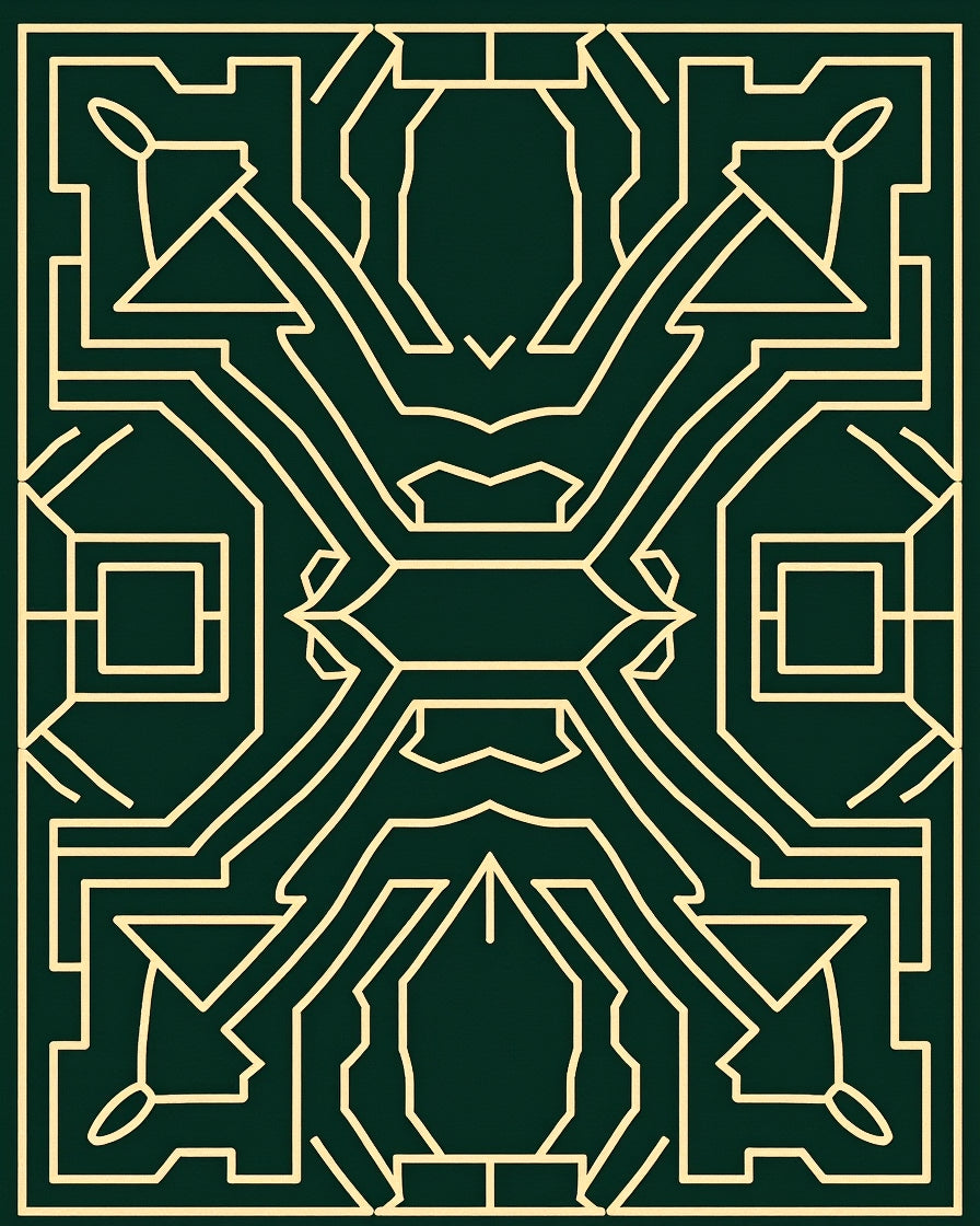 Geometric Deco Pattern Lines Rug