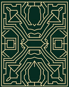 Geometric Deco Pattern Lines Rug