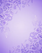 Whimsical Lavender Floral Vine Swirl Rug