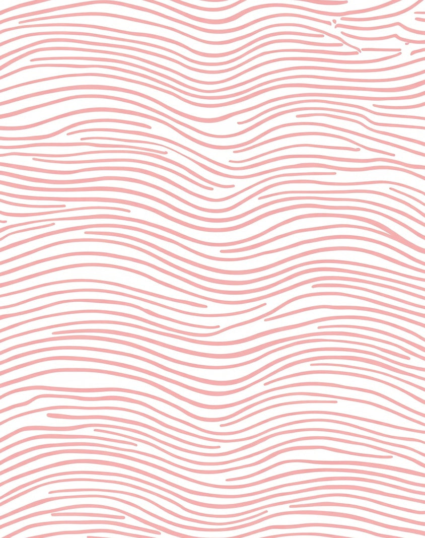 Soft Pink Wavy Organic Lines Rug