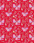 Whimsical Butterflies Flowering Vines Design Rug