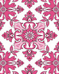 Chic Fuchsia Floral Damask Artwork Rug