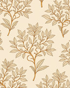 Botanical Branch Leaf Pattern Rug