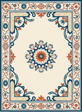 Intricate Floral Border Medallion Rug