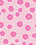 Pink Floral Swirl Pattern Design Rug