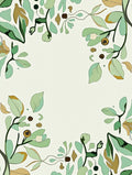 Earthy Green Botanical Abstract Rug
