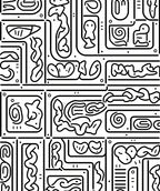 Abstract Doodle Line Art Rug
