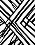 Bold Black White Abstract Stripe Design Rug