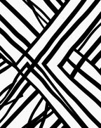Bold Black White Abstract Stripe Design Rug