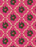 Pink Holly Berry Wreath Lattice Rug