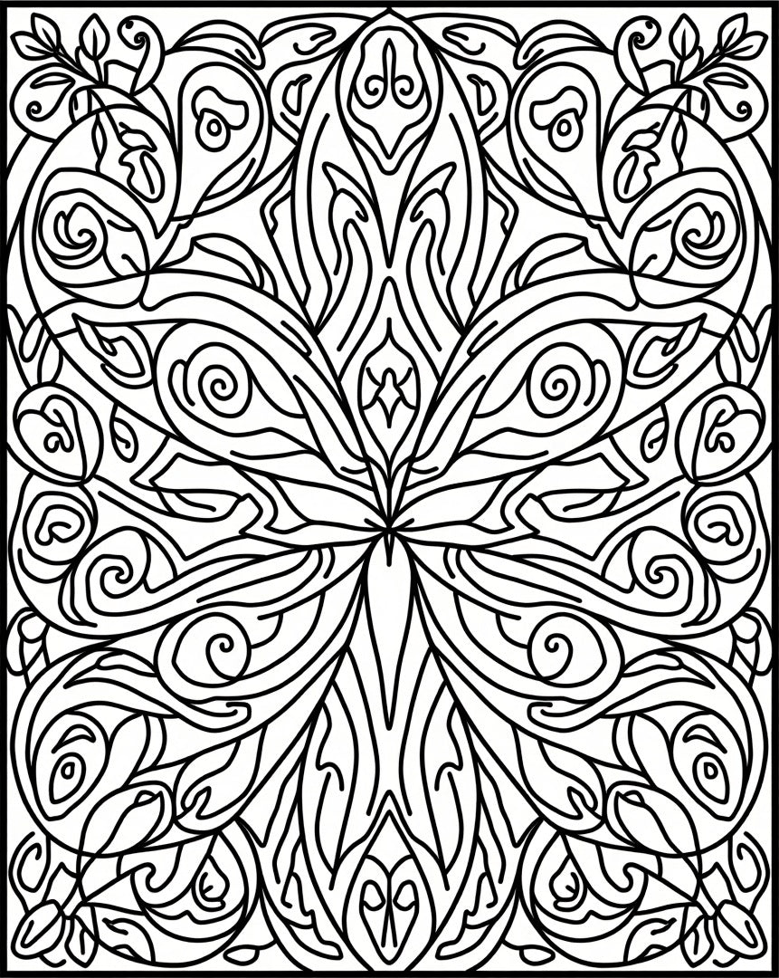 Intricate Swirl Floral Art Pattern Rug