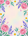 Lovely Pink Rose Daisy Floral Design Rug