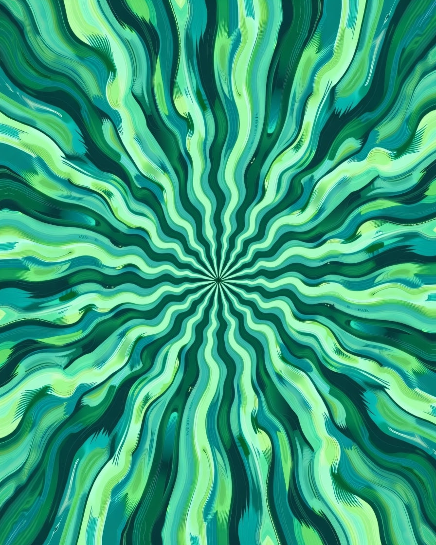 Radiant Swirl Green Pattern Rug