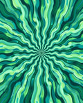 Radiant Swirl Green Pattern Rug