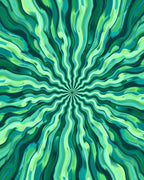 Radiant Swirl Green Pattern Rug