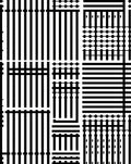Black White Geometric Grid Pattern Rug
