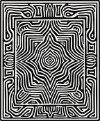 Bold Black And White Maze Rug