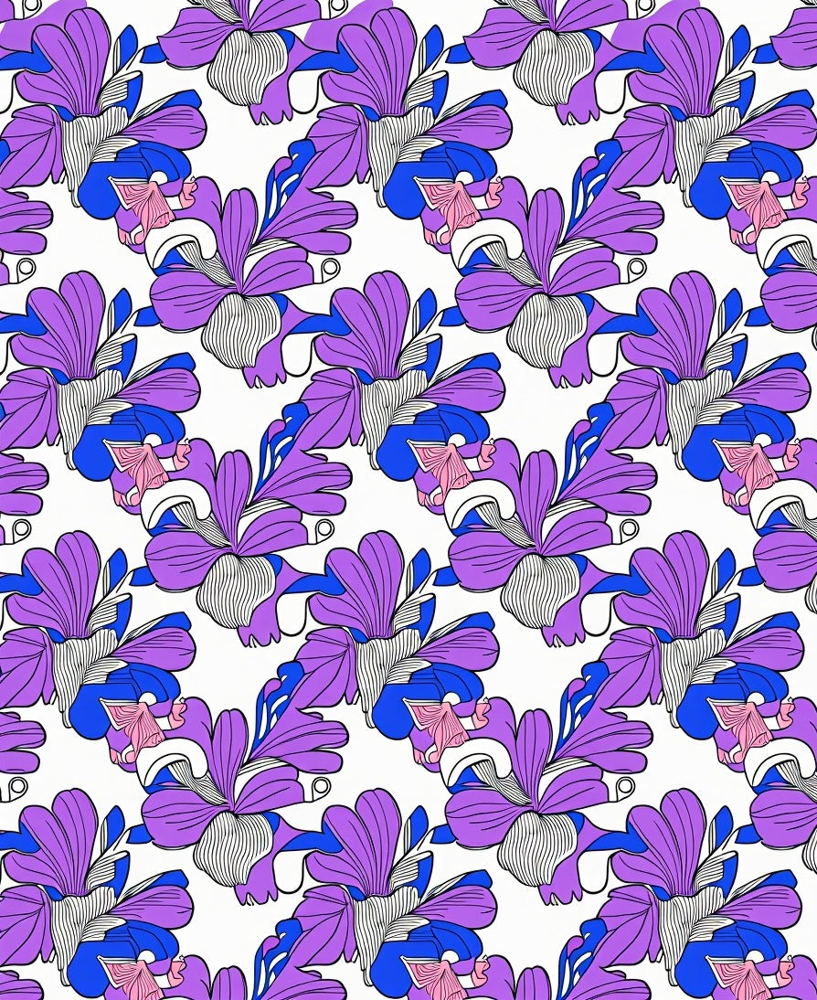 Bold Floral Waves Pattern Rug