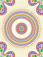 Vibrant Circular Sunburst Pattern Rug