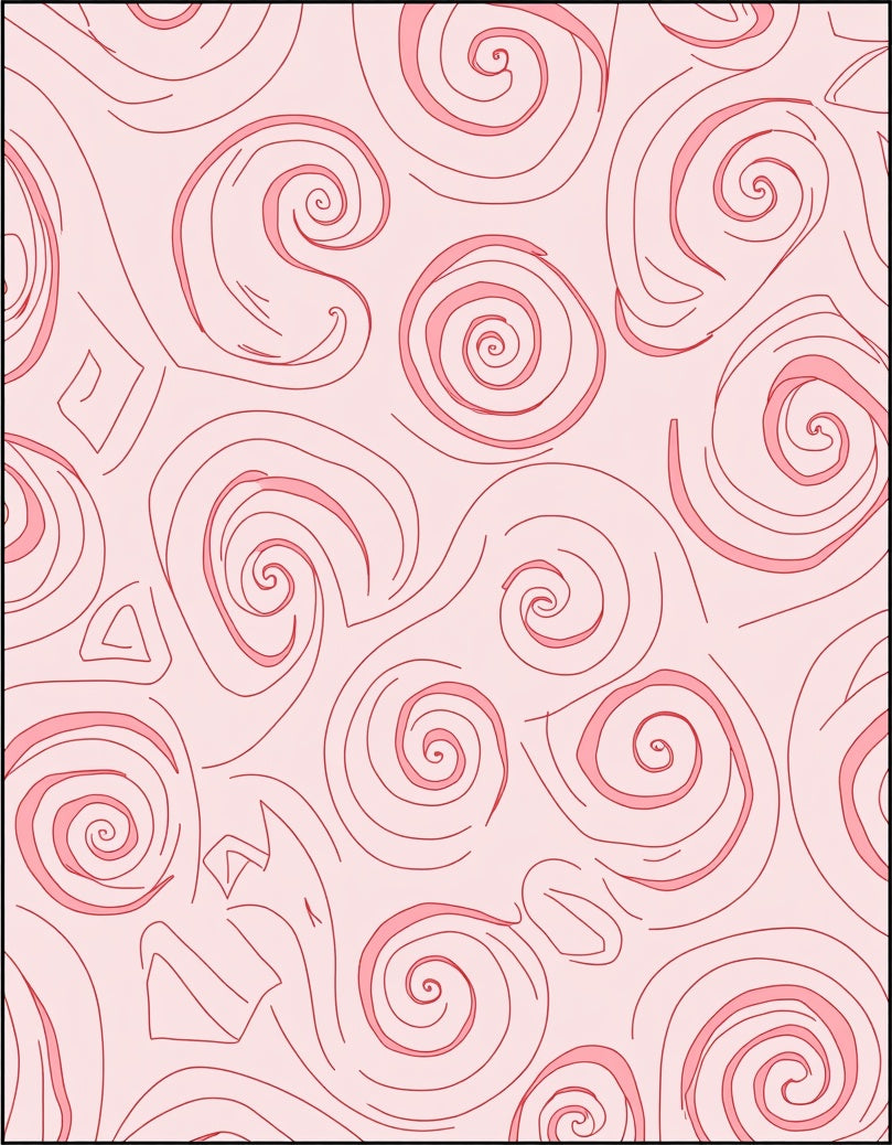 Pink Swirl Abstract Geometric Pattern Rug