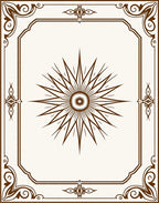 Ornate Sunburst Floral Frame Design Rug