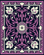 Art Nouveau Floral Pink Pattern Rug