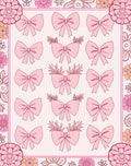 Pink Bows Floral Pattern Rug