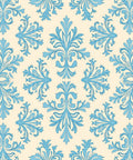 Elegant Blue Floral Damask Pattern Rug
