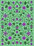 Sweet Lavender Floral Vine Arrangement Rug