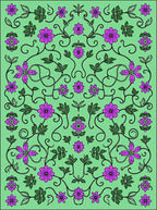 Sweet Lavender Floral Vine Arrangement Rug