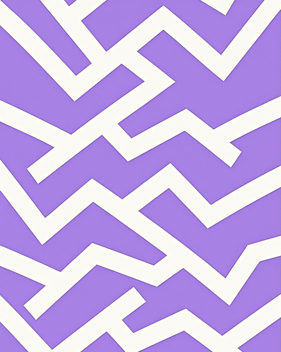 Modern Cream Purple Geometric Pattern Rug