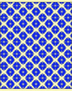 Classic Blue Floral Geometric Pattern Rug