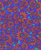Vibrant Floral Psychedelic Pattern Rug