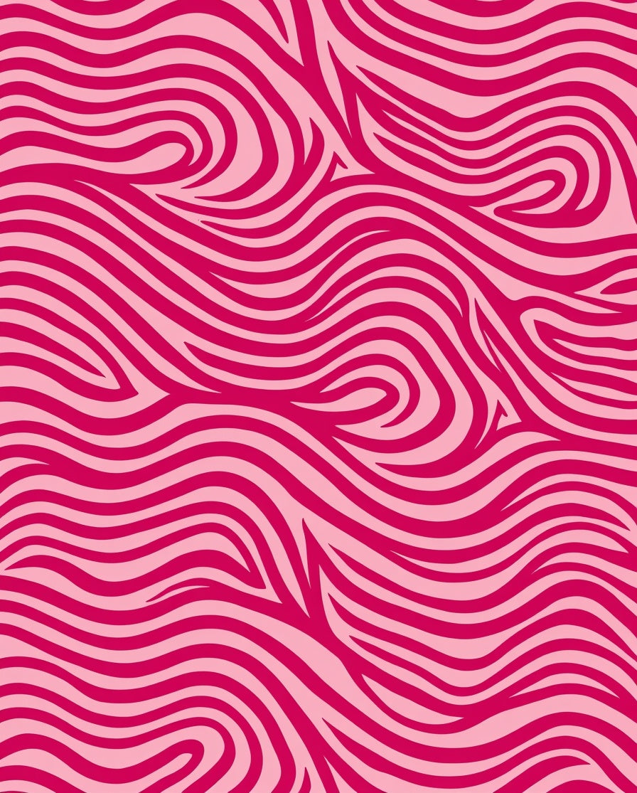 Vivid Pink Swirl Pattern Rug