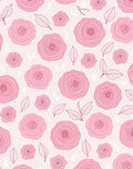 Pink Floral Contour Pattern Rug