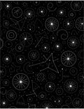 Cosmic Black White Celestial Star Rug