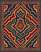 Bold Abstract Red Orange Pattern Rug