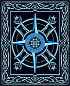 Nautical Compass Star Intertwined Frame Rug