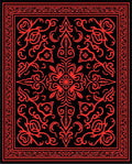 Bold Red Floral Symmetry Pattern Rug