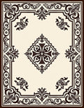 Ornate Baroque Scrollwork Pattern Rug