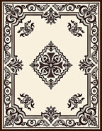 Ornate Baroque Scrollwork Pattern Rug