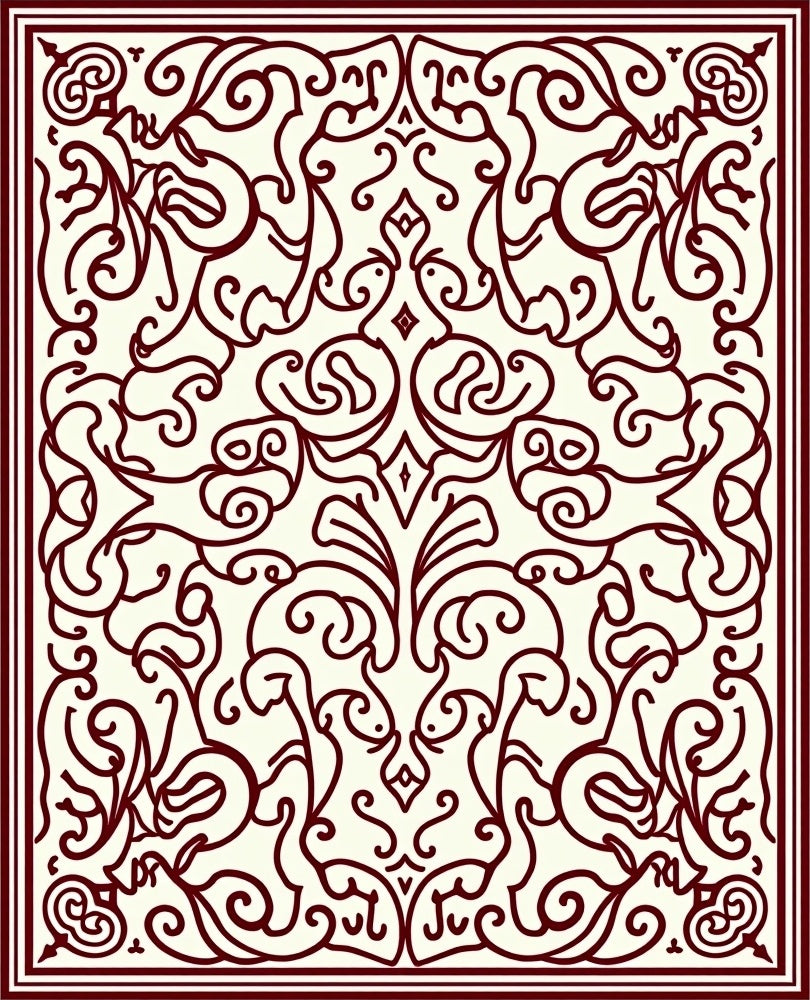 Ornate Swirls and Floral Patterns Rug