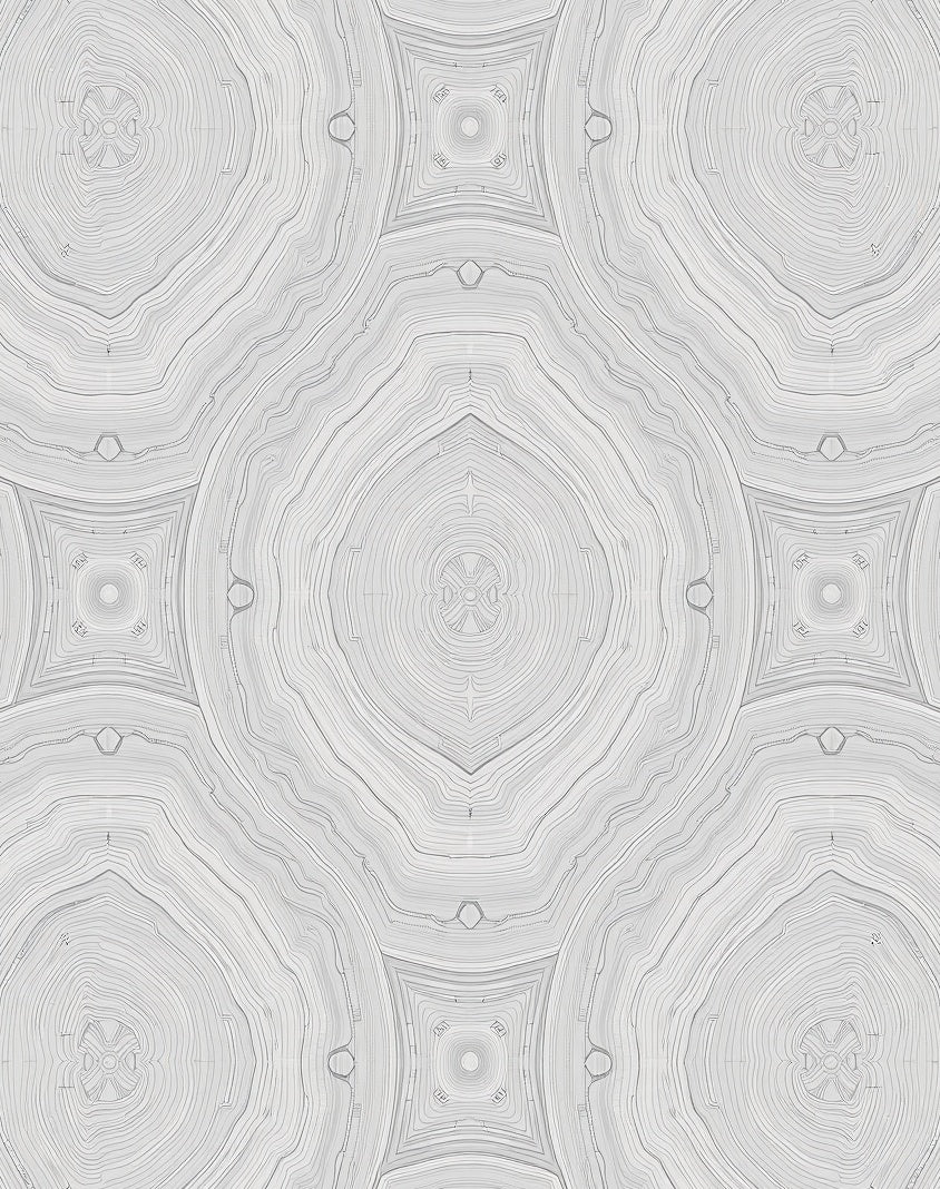 Monochromatic Wood Grain Fractal Pattern Rug
