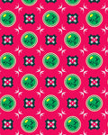 Vibrant Pink Green Graphic Medallion Rug