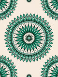 Emerald Green Starburst Mandala Pattern Rug