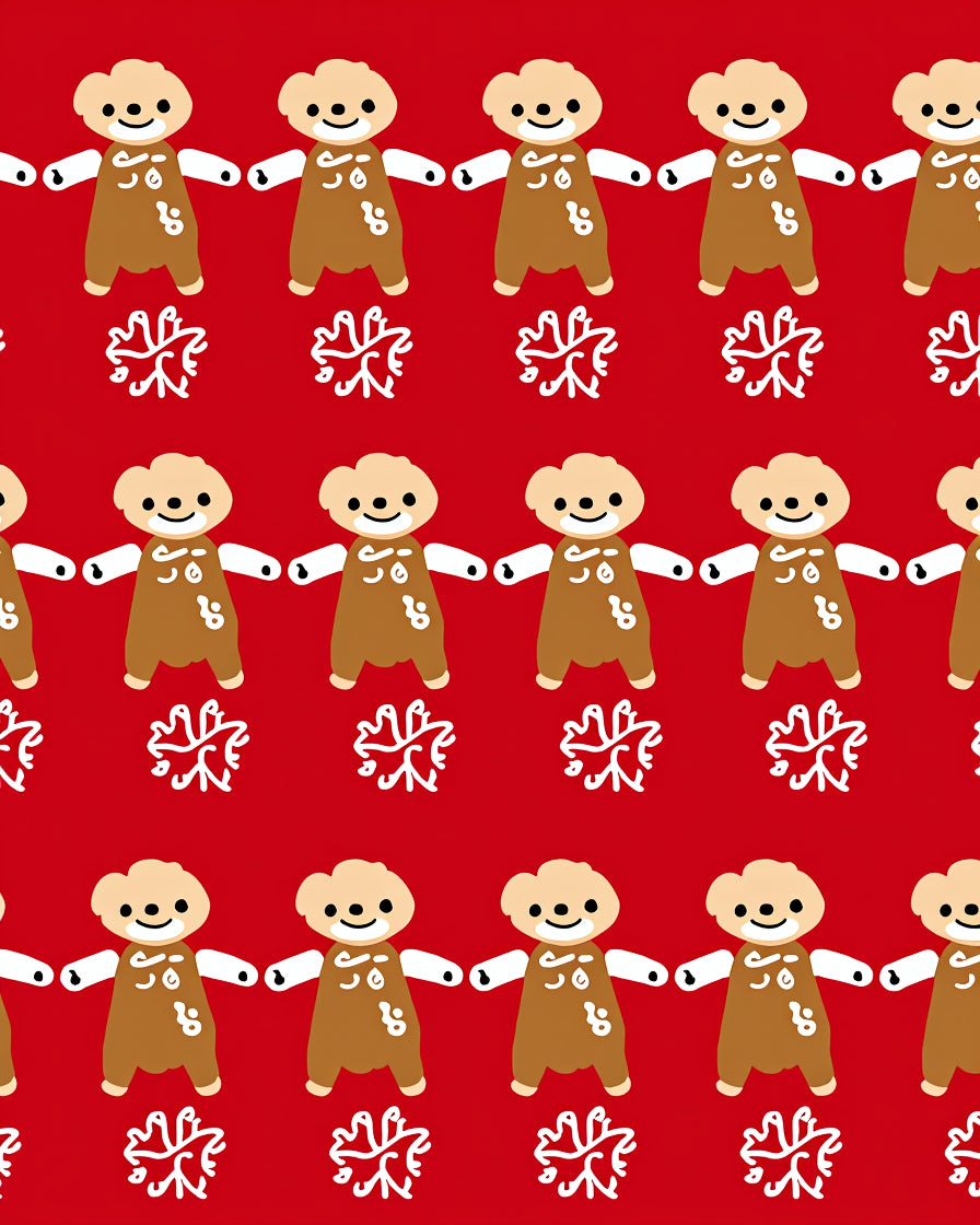 Kawaii Gingerbread Friends Red Rug