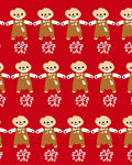 Kawaii Gingerbread Friends Red Rug