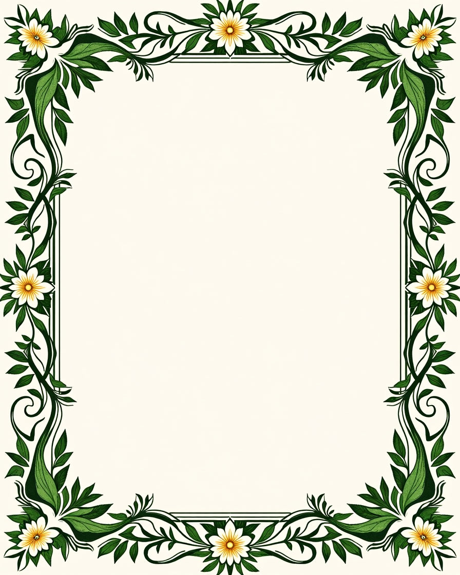 Vine and Daisy Border Design Rug
