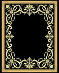 Ornate Floral Scrollwork Gold Accent Rug